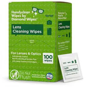 HandyClean Pre-Moistened Lens & Eyeglass Cleaner Wipes 6x5 in, 100 Count HandyClean Pre-Moistened Lens & Eyeglass Cleaner Wipes 6x5 in, 100 Count