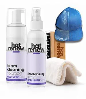 Fresh Linen Scent - Sweat Stain & Odor Remover for Hats & Caps - No Soaking, Safe for Embroidery & Structured Hats Fresh Linen Scent - Sweat Stain & Odor Remover for Hats & Caps - No Soaking, Safe for Embroidery & Structured Hats