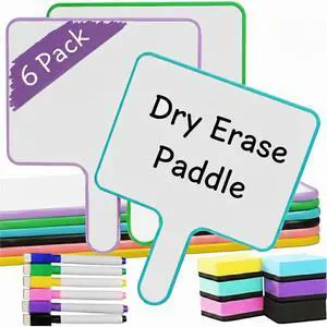 10''X 8'' Dry Erase Paddles with Markers & Erasers Dry Erase Boards with Handles Double-Sided Small Whiteboards for Classroom, Teaching, Learning, and Group Activities (6) 10''X 8'' Dry Erase Paddles with Markers & Erasers Dry Erase Boards with Handles Double-Sided Small Whiteboards for Classroom, Teaching, Learning, and Group Activities (6)