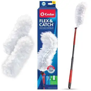 Flex & Catch Heavy Duty Dusting Kit with 3 Disposable Duster Refills | Extendable 3 Ft Handle with Stay-On Duster Hook | Traps 3X More Dust Than Feather Dusters Flex & Catch Heavy Duty Dusting Kit with 3 Disposable Duster Refills | Extendable 3 Ft Handle with Stay-On Duster Hook | Traps 3X More Dust Than Feather Dusters