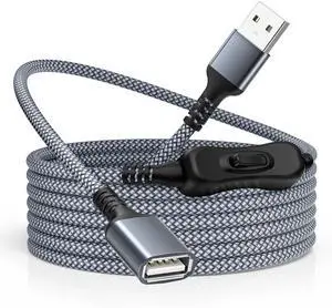 USB Male to Female Extension Cable with On/Off Switch 3.3FT USB Male to Female Extension Cable with On/Off Switch 3.3FT