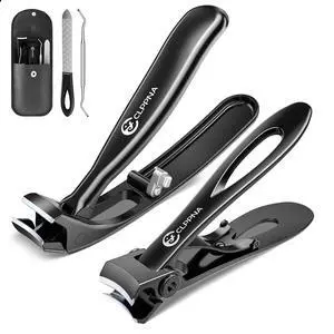 Seniors, CLPPNA Wide Jaw Fingernail Clippers and Angled Head Toenail Clippers for Thick Nail, 4 Pack Professional Nail Clippers for Men, Women&Pregnant, Black Seniors, CLPPNA Wide Jaw Fingernail Clippers and Angled Head Toenail Clippers for Thick Nail, 4 Pack Professional Nail Clippers for Men, Women&Pregnant, Black