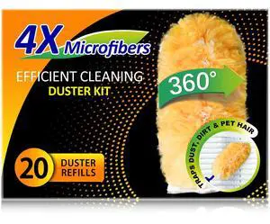 Duty Multi Surface 360°Heavy Duty 20 Duster Refills & 1 Handle, Compatible with Swiffer DustersDisposable Dusters for Cleaning Duty Multi Surface 360°Heavy Duty 20 Duster Refills & 1 Handle, Compatible with Swiffer DustersDisposable Dusters for Cleaning