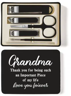 6-Piece Nail Clipper Set with Nail File, Tweezers and ingrown toenail Removal kit Travel Nail kit for Men and Women (Grandma Black) 6-Piece Nail Clipper Set with Nail File, Tweezers and ingrown toenail Removal kit Travel Nail kit for Men and Women (Grandma Black)