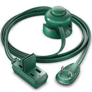3ft Extension Cord with On/Off Switch 360° Rotating Flat Plug, 2-Prong Multiple Outlets Green UL Certified Perfect for Holiday & Indoor Use 3ft Extension Cord with On/Off Switch 360° Rotating Flat Plug, 2-Prong Multiple Outlets Green UL Certified Perfect for Holiday & Indoor Use