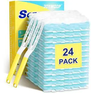 Disposable Duster for Cleaning, with 2 Handles & 24 Ct Blue Heavy Duty Refills for Swiffer Feather Duster, Household Cleaning Tool for Electronics, Dusting Furniture, Blinds, Pet Hair Disposable Duster for Cleaning, with 2 Handles & 24 Ct Blue Heavy Duty Refills for Swiffer Feather Duster, Household Cleaning Tool for Electronics, Dusting Furniture, Blinds, Pet Hair