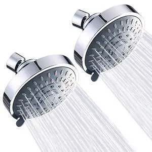 High Pressure Rain Shower Head 2PCS 5 Modes 4.1 Inch Chrome High Pressure Rain Shower Head 2PCS 5 Modes 4.1 Inch Chrome