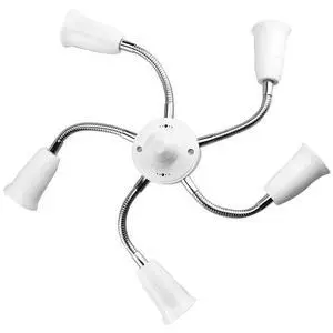 6 in 1 E26 E27 Light Socket Splitter, 360 Degree Adjustable Adapter | adjustable socket arms rotate 360 degrees for standard E26 and E27 LED bulbs, ideal for garages, studios and workshops 6 in 1 E26 E27 Light Socket Splitter, 360 Degree Adjustable Adapter | adjustable socket arms rotate 360 degrees for standard E26 and E27 LED bulbs, ideal for garages, studios and workshops