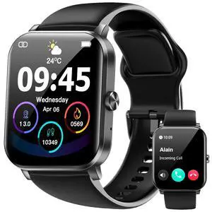 Watch, Smartwatches for Men Women, 1.85" HD Fitness Tracker (Answer/Make Calls), 120+ Sport Modes, Heart Rate/Sleep Monitor, IP68 Waterproof Fitness Watch, Smartwatch for Android iOS (Black) Watch, Smartwatches for Men Women, 1.85" HD Fitness Tracker (Answer/Make Calls), 120+ Sport Modes, Heart Rate/Sleep Monitor, IP68 Waterproof Fitness Watch, Smartwatch for Android iOS (Black)
