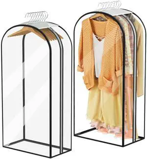 Bags for Hanging Clothes 40 Long, Ultra Clear Suit Bags for Closet Storage, Moving Organization, Travel Covers with 10" Gussets for Coat, Dress, Shirt and Sweater - 2 PCS Bags for Hanging Clothes 40 Long, Ultra Clear Suit Bags for Closet Storage, Moving Organization, Travel Covers with 10" Gussets for Coat, Dress, Shirt and Sweater - 2 PCS