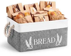 Bread Storage Basket Foldable Bread Storage Container Bin with Handles Burlap Basket Box for Kitchen Counter and Pantry Bread Storage Basket Foldable Bread Storage Container Bin with Handles Burlap Basket Box for Kitchen Counter and Pantry