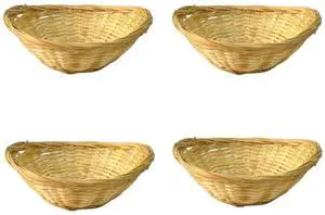 4 PCS 8.8x6.7Inch Oval Bamboo Baskets Stackable for Stroage 4 PCS 8.8x6.7Inch Oval Bamboo Baskets Stackable for Stroage