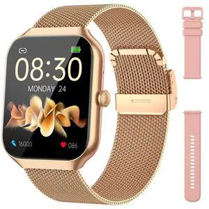 Smart Watch for Women, Fitness Trackers with Heart Rate/Sleep Monitor/Pedometer, Smartwatch with Calls/Messages/Notifications, IP68 Waterproof Fitness Watch (Gold) Smart Watch for Women, Fitness Trackers with Heart Rate/Sleep Monitor/Pedometer, Smartwatch with Calls/Messages/Notifications, IP68 Waterproof Fitness Watch (Gold)