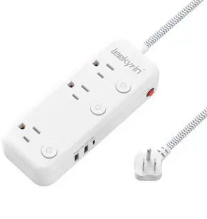 3 USB(USB C) Appliance Extension Cord with Individual Switches, 5Ft Long Braided Cord with 6 outlets, Flat Plug Surge Protector Power Strip for Nursery Kitchen Home Office Dorm Essentials 3 USB(USB C) Appliance Extension Cord with Individual Switches, 5Ft Long Braided Cord with 6 outlets, Flat Plug Surge Protector Power Strip for Nursery Kitchen Home Office Dorm Essentials
