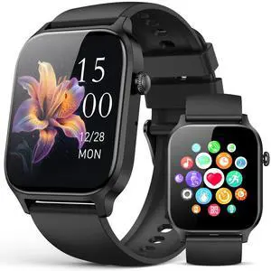 Smart Watches for Women Men, Fitness Tracker Watch with 110 Sports Modes, Step Counter/Sleep Monitor/Pedometer, IP68 Waterproof, Bluetooth Call & Music Control Smartwatch for iPhone/Android,Black Smart Watches for Women Men, Fitness Tracker Watch with 110 Sports Modes, Step Counter/Sleep Monitor/Pedometer, IP68 Waterproof, Bluetooth Call & Music Control Smartwatch for iPhone/Android,Black