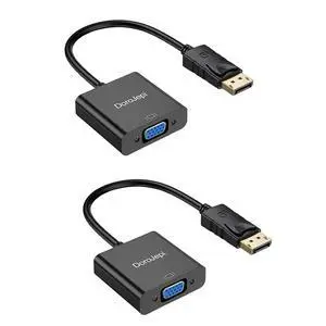 VGA Adapter 2 Pack,Display Port DP to VGA 15Pin 1080P@60Hz | 2PK DP to VGA Male to Female Gold-Plated for PC,Laptop,Desktop, Graphics Card, Monitor,Projector,HDTV Display, Computer VGA Adapter 2 Pack,Display Port DP to VGA 15Pin 1080P@60Hz | 2PK DP to VGA Male to Female Gold-Plated for PC,Laptop,Desktop, Graphics Card, Monitor,Projector,HDTV Display, Computer