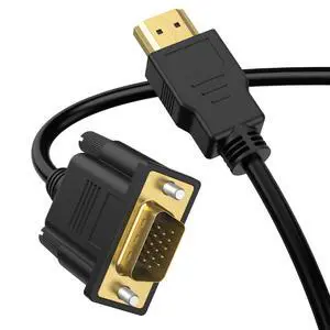HDMI to VGA Cable, 1080P@60Hz Uni-Directional HDMI Source to VGA Display Cable (Male to Male) Compatible for Computer, Desktop, Laptop, PC, Monitor, Projector, HDTV, Roku, Xbox, PS5 (6FT) HDMI to VGA Cable, 1080P@60Hz Uni-Directional HDMI Source to VGA Display Cable (Male to Male) Compatible for Computer, Desktop, Laptop, PC, Monitor, Projector, HDTV, Roku, Xbox, PS5 (6FT)