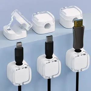 6 Pack Magnetic Cable Clips Cord Organizer White Self Adhesive Cord Holder Under Desk Cable Management for Home, Office, Car, Desk, Nightstand 6 Pack Magnetic Cable Clips Cord Organizer White Self Adhesive Cord Holder Under Desk Cable Management for Home, Office, Car, Desk, Nightstand