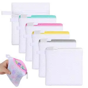 6 Pcs Small Mesh Laundry Bags, Mesh Wash Bags for Delicates | with Zipper to Protect Socks, Bras & Underwear, 5.5 x 4.7 Inch (Multicolor) 6 Pcs Small Mesh Laundry Bags, Mesh Wash Bags for Delicates | with Zipper to Protect Socks, Bras & Underwear, 5.5 x 4.7 Inch (Multicolor)