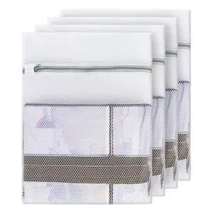 4PCS Large Mesh Laundry Bags for Delicates - 12x16 Inch White Honeycomb Wash Bags for Lingerie, Sweaters, Shoes 4PCS Large Mesh Laundry Bags for Delicates - 12x16 Inch White Honeycomb Wash Bags for Lingerie, Sweaters, Shoes