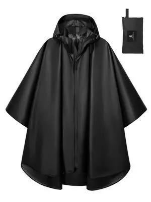 Adult Rain Poncho Waterproof Lightweight Hooded Packable Raincoat | OEKO-TEX Certified 100% Polyester, Heat-Sealed Seams, Snap-Button Sleeves, Compact Pouch, Lightweight Bulk-Free Adult Rain Poncho Waterproof Lightweight Hooded Packable Raincoat | OEKO-TEX Certified 100% Polyester, Heat-Sealed Seams, Snap-Button Sleeves, Compact Pouch, Lightweight Bulk-Free