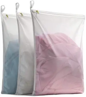 Delicates Laundry Bags, Bra Fine Mesh Wash Bag for Underwear, Lingerie, Bra, Pantyhose, Socks, Use YKK Zipper, Have Hanger Loops, (White, 3 Large) Delicates Laundry Bags, Bra Fine Mesh Wash Bag for Underwear, Lingerie, Bra, Pantyhose, Socks, Use YKK Zipper, Have Hanger Loops, (White, 3 Large)
