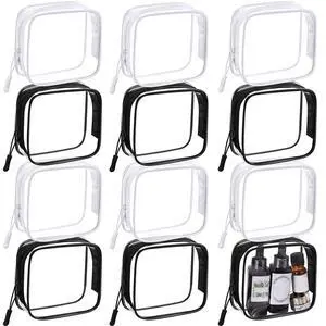 12 Pcs Classic Colors Clear Cosmetic Makeup Bags with Zipper Tsa Approved Pouches Bulk for Travel Transparent PVC Waterproof Carry Pouches Organizer Case for Men Women 12 Pcs Classic Colors Clear Cosmetic Makeup Bags with Zipper Tsa Approved Pouches Bulk for Travel Transparent PVC Waterproof Carry Pouches Organizer Case for Men Women