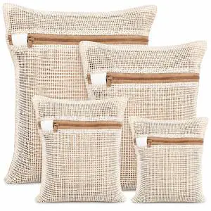 100% Cotton Mesh Laundry Bags, Rust-Proof Zipper Wash Bags for Delicates, Natural Undyed Bags for Lingerie, Sweaters and Baby Clothes, Set of 4 (Natural Cotton, XXL × XL × L × M) 100% Cotton Mesh Laundry Bags, Rust-Proof Zipper Wash Bags for Delicates, Natural Undyed Bags for Lingerie, Sweaters and Baby Clothes, Set of 4 (Natural Cotton, XXL × XL × L × M)