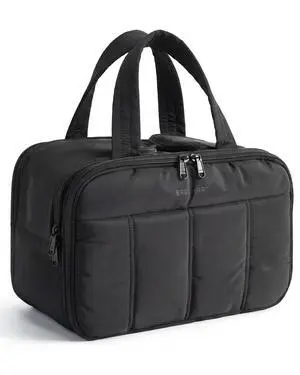 Travel Toiletry Bag, Puffy Large Toiletry Bag for Women, Lightweight Cosmetic Makeup Bag Organizer with Handle for Traveling, Accessories, Essentials, Toiletries (Black) Travel Toiletry Bag, Puffy Large Toiletry Bag for Women, Lightweight Cosmetic Makeup Bag Organizer with Handle for Traveling, Accessories, Essentials, Toiletries (Black)