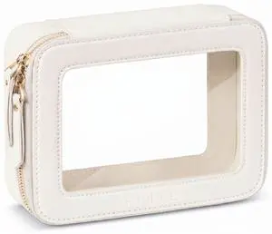 Clear Makeup Bag Travel Cosmetic Organizer Toiletry Case for Women | Waterproof Vegan Leather, Portable Organizer, Car Essentials, Cute, Lightweight, Large Capacity, Easy Clean Clear Makeup Bag Travel Cosmetic Organizer Toiletry Case for Women | Waterproof Vegan Leather, Portable Organizer, Car Essentials, Cute, Lightweight, Large Capacity, Easy Clean