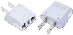 2 Pack US Plug Adapter, EU AU CN to US America Travel Plug Adapter AC Outlet Power Converter, Type A and Type B, 6A 100-250V, White 2 Pack US Plug Adapter, EU AU CN to US America Travel Plug Adapter AC Outlet Power Converter, Type A and Type B, 6A 100-250V, White