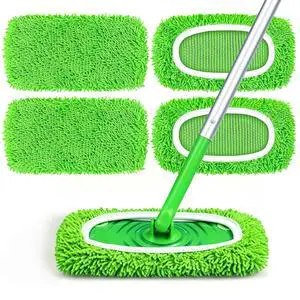 Reusable Microfiber Mop Pads Compatible with Sweeper Mop, Dry & Wet Sweeping Cloths, Washable Wet Pads Refill for Multi-Surface/Hardwood Floor Cleaning, Pack of 4 Reusable Microfiber Mop Pads Compatible with Sweeper Mop, Dry & Wet Sweeping Cloths, Washable Wet Pads Refill for Multi-Surface/Hardwood Floor Cleaning, Pack of 4