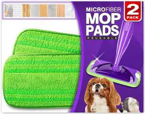 Reusable Mop Pads Compatible with Swiffer WetJet - Microfiber Pad Refill Machine Washable for Household Cleaning - Cleaning Floor Mop Head Pads Work Wet and Dry - Pack of 2 Reusable Mop Pads Compatible with Swiffer WetJet - Microfiber Pad Refill Machine Washable for Household Cleaning - Cleaning Floor Mop Head Pads Work Wet and Dry - Pack of 2