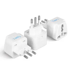 Italy Power Adapter, Type L plug adapter, Universal Travel Adapter Chile, Italy travel adapter plug perfect for Rome, Lybia, Tunisia, Uruguay, GP-12A - White (3 Pack) Italy Power Adapter, Type L plug adapter, Universal Travel Adapter Chile, Italy travel adapter plug perfect for Rome, Lybia, Tunisia, Uruguay, GP-12A - White (3 Pack)