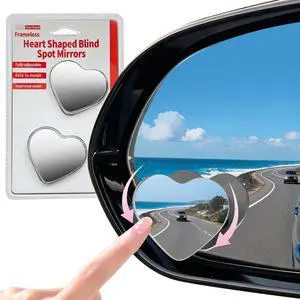Heart Shaped Blind Spot Mirrors for Car 2 Pack - HD Glass Frameless, Adjustable Angle Wide View Convex Mirror Stick to Side Mirror Blindspot, Cute Girly Heart Car Accessories for Women Heart Shaped Blind Spot Mirrors for Car 2 Pack - HD Glass Frameless, Adjustable Angle Wide View Convex Mirror Stick to Side Mirror Blindspot, Cute Girly Heart Car Accessories for Women