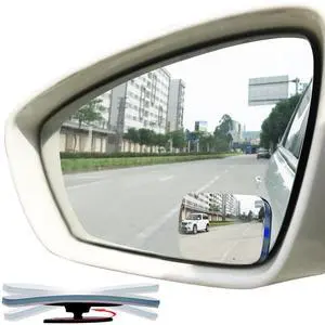 Slim Square Blind Spot Mirror, Ampper HD Glass Frameless Convex Rear View Mirror, Pack of 2 Slim Square Blind Spot Mirror, Ampper HD Glass Frameless Convex Rear View Mirror, Pack of 2