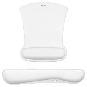 Wrist Rest Support for Mouse Pad & Keyboard Set, White | Ergonomic Mousepad Non-Slip Base Home/Office Pain Relief & Easy Typing Cushion with Neoprene Cloth & Raised Memory Foam Wrist Rest Support for Mouse Pad & Keyboard Set, White | Ergonomic Mousepad Non-Slip Base Home/Office Pain Relief & Easy Typing Cushion with Neoprene Cloth & Raised Memory Foam