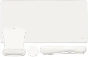 Keyboard Mouse Pad Set, Large Gaming Mousepad&Keyboard Wrist Rest | Mouse Wrist Rest&Coaster, Ergonomic Non-Slip Mousepad&Easy Typing Cushion with Memory Foam for Home Office, Pearl White Keyboard Mouse Pad Set, Large Gaming Mousepad&Keyboard Wrist Rest | Mouse Wrist Rest&Coaster, Ergonomic Non-Slip Mousepad&Easy Typing Cushion with Memory Foam for Home Office, Pearl White
