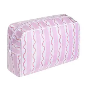 Large Waterproof Travel Makeup Bag (01Pink Stripe) | Embroidered,PVC Aesthetic Toiletry Bag, Sunscreen Accessories Storage Organization, Beach Swimming Gym Travel Purse Large Waterproof Travel Makeup Bag (01Pink Stripe) | Embroidered,PVC Aesthetic Toiletry Bag, Sunscreen Accessories Storage Organization, Beach Swimming Gym Travel Purse
