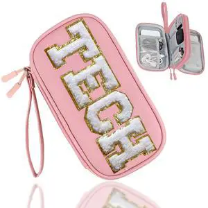 Personalized Electronics Travel Organizer Cable Management Case Phone Charger Charging Cords Tech Accessories Pouch, Unique Trip Gifts for Women Traveler College Teen Girls Vacation Pink Personalized Electronics Travel Organizer Cable Management Case Phone Charger Charging Cords Tech Accessories Pouch, Unique Trip Gifts for Women Traveler College Teen Girls Vacation Pink