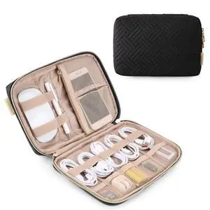 Large Electronics Travel Organizer Case for Wome, Polyester, Black | Cord Organizer, Cable Organizer Bag, Travel Tech Organizer, Travel Accessories for Women Large Electronics Travel Organizer Case for Wome, Polyester, Black | Cord Organizer, Cable Organizer Bag, Travel Tech Organizer, Travel Accessories for Women