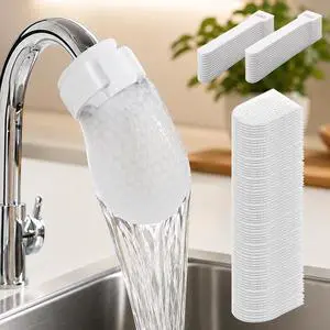 Filter Cotton Bags - Fits Spouts 1.1" & Under, Traps Limescale, Rust & Sediment, High Density Splash-Proof Universal Faucet Filter for Kitchen Sink Bathroom, 100PCS & 20 Fixed Straps Filter Cotton Bags - Fits Spouts 1.1" & Under, Traps Limescale, Rust & Sediment, High Density Splash-Proof Universal Faucet Filter for Kitchen Sink Bathroom, 100PCS & 20 Fixed Straps