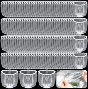600 Pack Disposable Sink Drain Strainer Bags, Ultra Fine Mesh | Elastic Drain Catchers, For Kitchen Sinks, Traps Sourdough Discard, Food Scraps, Hair & Coffee Grounds 600 Pack Disposable Sink Drain Strainer Bags, Ultra Fine Mesh | Elastic Drain Catchers, For Kitchen Sinks, Traps Sourdough Discard, Food Scraps, Hair & Coffee Grounds