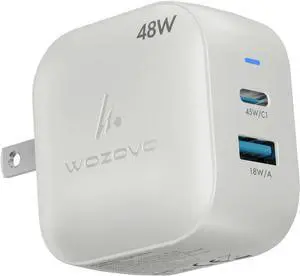 48W GaN Charger, Type-C & USB-A Superfast 2.0 Charging, Compatible for iPhone 17/16/16 Pro Max/15 Series/iPad Pro, Smartphones, Tablets and More, PD/PPS/QC 3.0,Compact Foldable Plug 48W GaN Charger, Type-C & USB-A Superfast 2.0 Charging, Compatible for iPhone 17/16/16 Pro Max/15 Series/iPad Pro, Smartphones, Tablets and More, PD/PPS/QC 3.0,Compact Foldable Plug