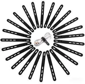 24 Pack Silicone Cable Ties, Cord Wrap for Home Office Travel Organizer | reusable, durable, adjustable, waterproof, elastic wire straps, multipurpose desk organization charger cord management holder 24 Pack Silicone Cable Ties, Cord Wrap for Home Office Travel Organizer | reusable, durable, adjustable, waterproof, elastic wire straps, multipurpose desk organization charger cord management holder
