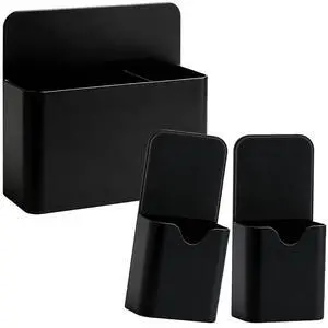 3 Pack Magnetic Pen Holder, Strong Magnetic Dry Erase Marker Organizer with Generous Compartments, Pen Pencil Organizer for Whiteboard, Fridge, Home Office School, Black 3 Pack Magnetic Pen Holder, Strong Magnetic Dry Erase Marker Organizer with Generous Compartments, Pen Pencil Organizer for Whiteboard, Fridge, Home Office School, Black