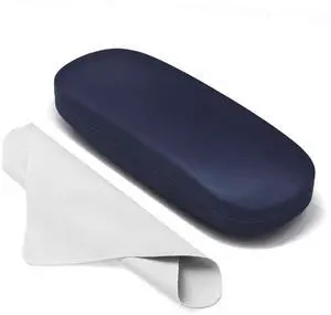 Glasses Case Hard Shell - X-Large Eyeglasses Case, Dark Blue | PU Leather, For Sunglasses Eye Glasses, With Cleaning Cloth, For Men Women Glasses Case Hard Shell - X-Large Eyeglasses Case, Dark Blue | PU Leather, For Sunglasses Eye Glasses, With Cleaning Cloth, For Men Women