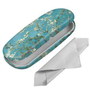 Hard Shell Eyeglasses Case, Portable Protective Glasses Cover | Eyeglass Holder Box, With Cleaning Cloth For Men Women, For Reading/Prescription Glasses, For Daily Carry, Blossom Hard Shell Eyeglasses Case, Portable Protective Glasses Cover | Eyeglass Holder Box, With Cleaning Cloth For Men Women, For Reading/Prescription Glasses, For Daily Carry, Blossom