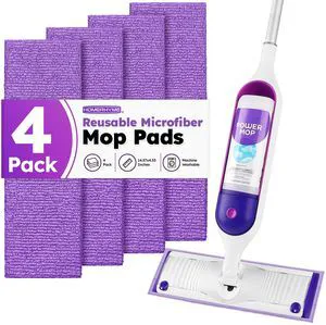 Microfiber Mop Pads for Swiffer PowerMop, Reusable Microfiber Pads Refills for 13 ''-15 '' Spray Mop, Washable Pad Replacements for Multi Surface Wet & Dry Floor Cleaning, 4 Pack Microfiber Mop Pads for Swiffer PowerMop, Reusable Microfiber Pads Refills for 13 ''-15 '' Spray Mop, Washable Pad Replacements for Multi Surface Wet & Dry Floor Cleaning, 4 Pack