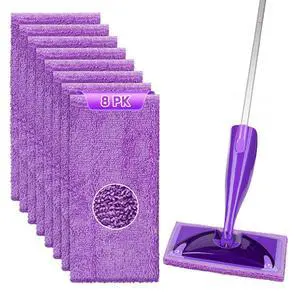 Microfiber Pads Refills for Swiffer Wet Jet 15"x5.5" 8 PK Reusable | Machine Washable, Multi-Surface Wet & Dry Floor Cleaning, Reusable Pad Replacements for Swiffer Wet Jet, High Absorbency Microfiber Pads Refills for Swiffer Wet Jet 15"x5.5" 8 PK Reusable | Machine Washable, Multi-Surface Wet & Dry Floor Cleaning, Reusable Pad Replacements for Swiffer Wet Jet, High Absorbency